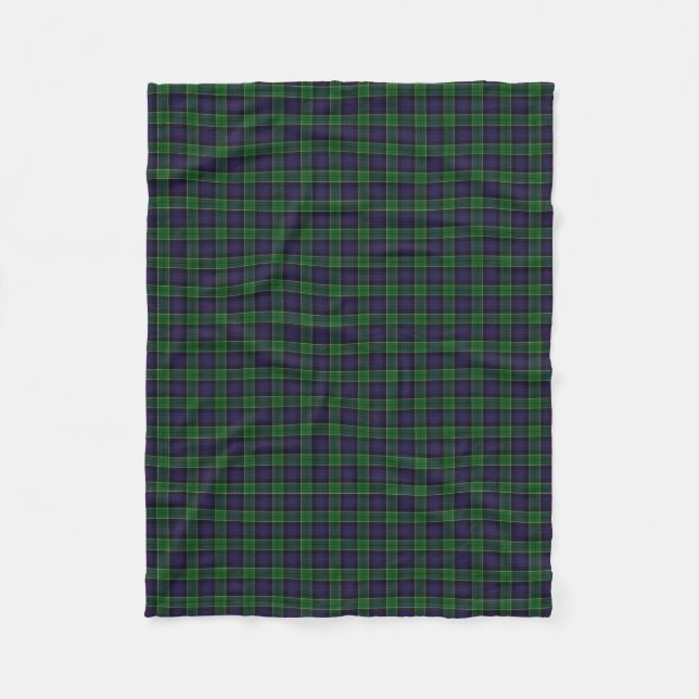 Scottish Clan Leslie Hunting Classic Tartan Fleece Blanket (Front)