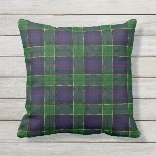 Scottish Clan Leslie Hunting Tartan Throw Pillow