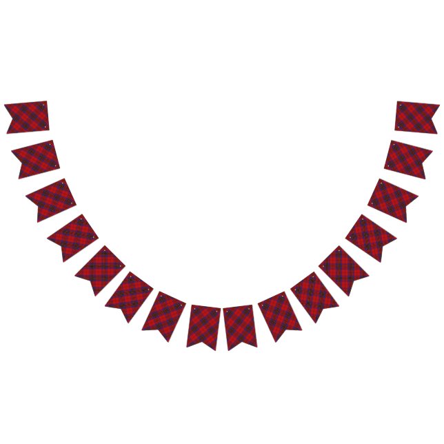 Scottish Clan Leslie Red Tartan Bunting Flags (All)