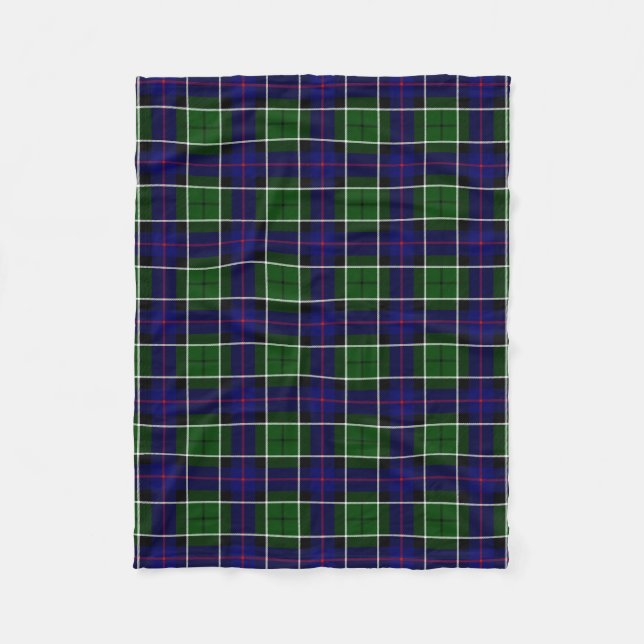 Scottish Clan Leslie Tartan Plaid Fleece Blanket (Front)
