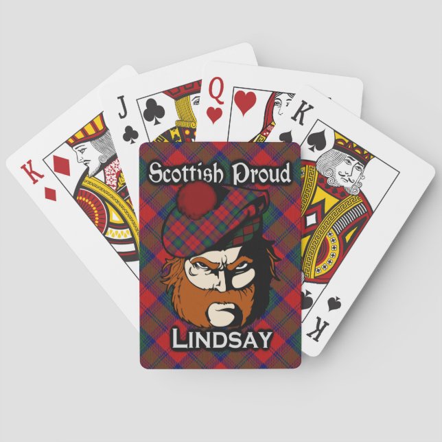 Scottish Clan Lindsay Tartan Deck Playing Cards (Back)