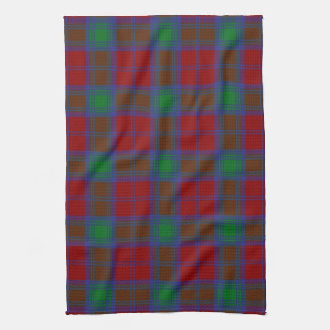 Scottish Clan Lindsay Tartan Plaid Kitchen Towel (Vertical)