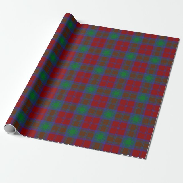 Scottish Clan Lindsay Tartan Plaid Wrapping Paper (Unrolled)
