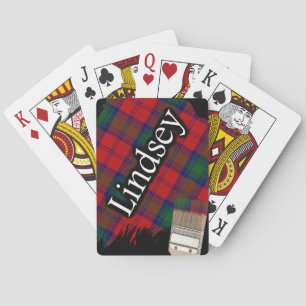 Scottish Clan Lindsey Lindsay Tartan Paint Brush Playing Cards