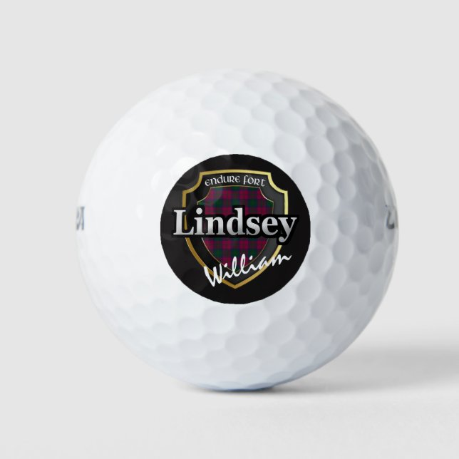 Scottish Clan Lindsey Personalize Your Name Golf Balls (Front)
