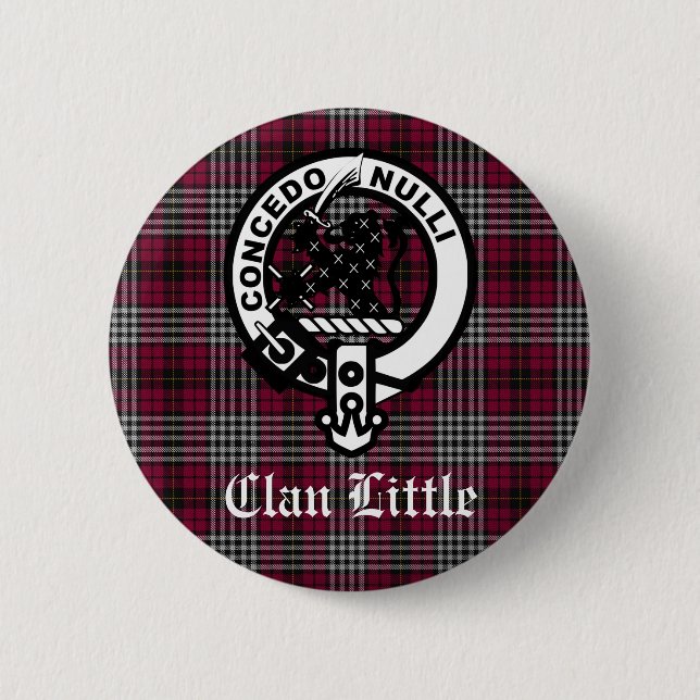 Scottish Clan Little Crest Badge and Tartan Custom 2 Inch Round Button (Front)