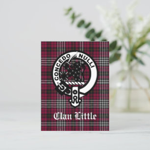 Scottish Clan Little Crest Badge and Tartan Custom Postcard