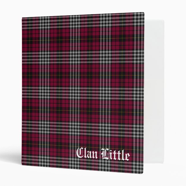 Scottish Clan Little Tartan Plaid Custom Binder (Front/Inside)