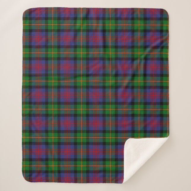 Scottish Clan Logan Tartan Plaid Sherpa Blanket (Front)