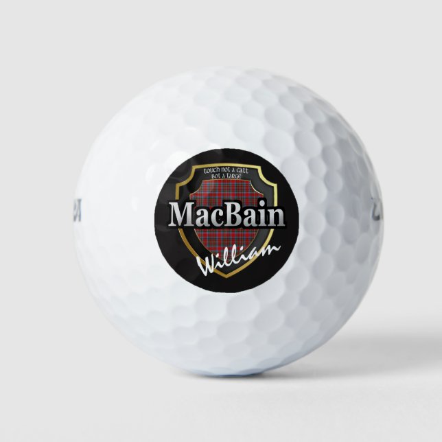 Scottish Clan MacBain Personalize Your Name Golf Balls (Front)