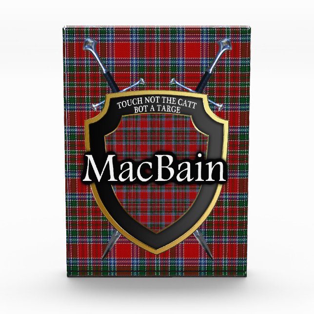 Scottish Clan MacBain Tartan Photo Block (Front)