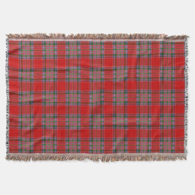 Scottish Clan MacBean Tartan Plaid Throw Blanket (Front)