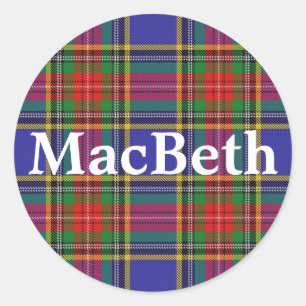 Scottish Clan MacBeth Tartan Plaid Classic Round Sticker