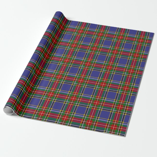 Scottish Clan MacBeth Tartan Plaid Wrapping Paper (Unrolled)