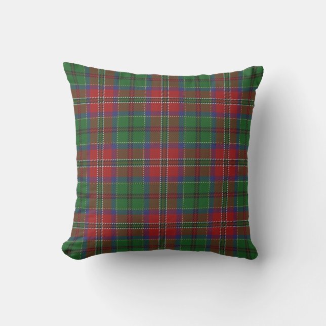 Scottish Clan MacCulloch Tartan Throw Pillow (Front)