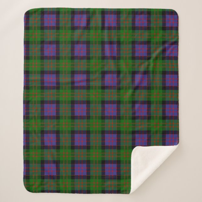Scottish Clan MacDonald Tartan Plaid Sherpa Blanket (Front)