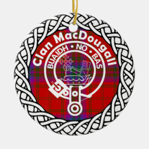 Scottish Clan MacDougall Tartan and Crest Ceramic Ornament