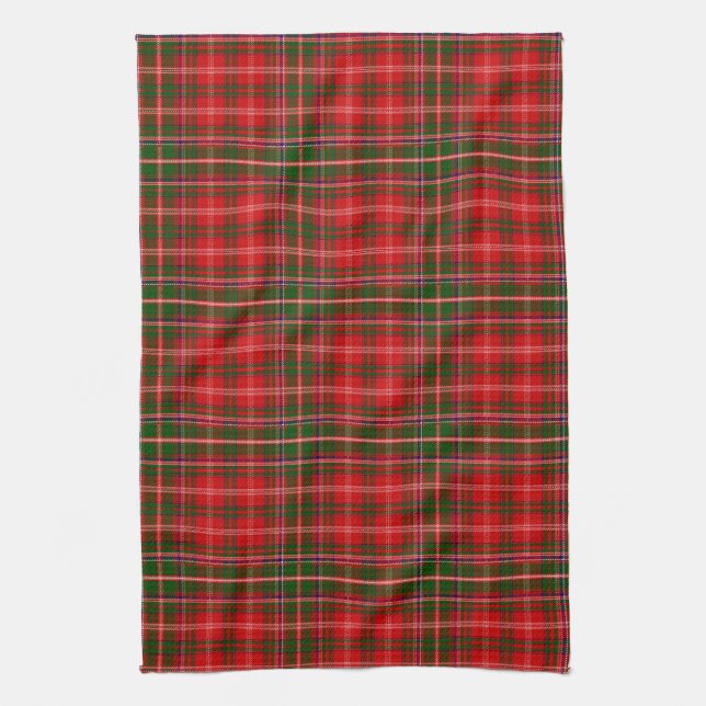 Scottish Clan MacDougall Tartan Plaid Kitchen Towel (Vertical)