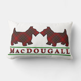 Scottish Clan MacDougall Tartan Scottie Dogs Lumbar Pillow