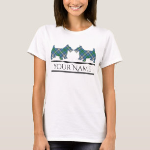 Scottish Clan MacDowall Tartan Scottie Dogs T-Shirt