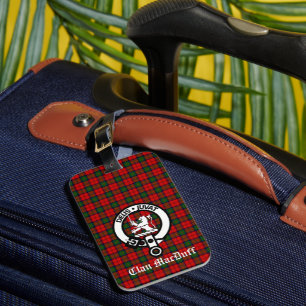 Scottish Clan MacDuff Tartan and Crest Badge  Luggage Tag