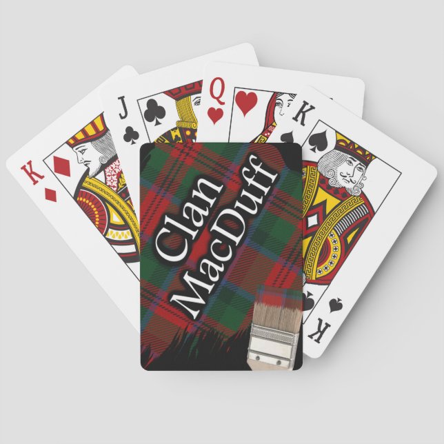 Scottish Clan MacDuff Tartan Paint Brush Playing Cards (Back)