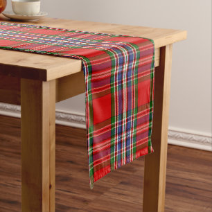Scottish Clan MacFarlane Red Tartan Plaid Long Table Runner