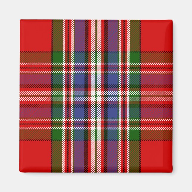 Scottish Clan MacFarlane Red Tartan Plaid Magnet (Front)