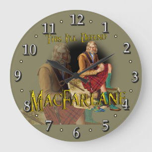 Scottish Clan MacFarlane Tartan Large Clock