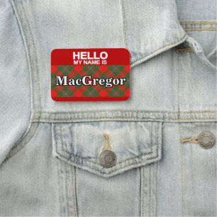 Scottish Clan MacGregor Gregor Tartan Plaid Name Tag