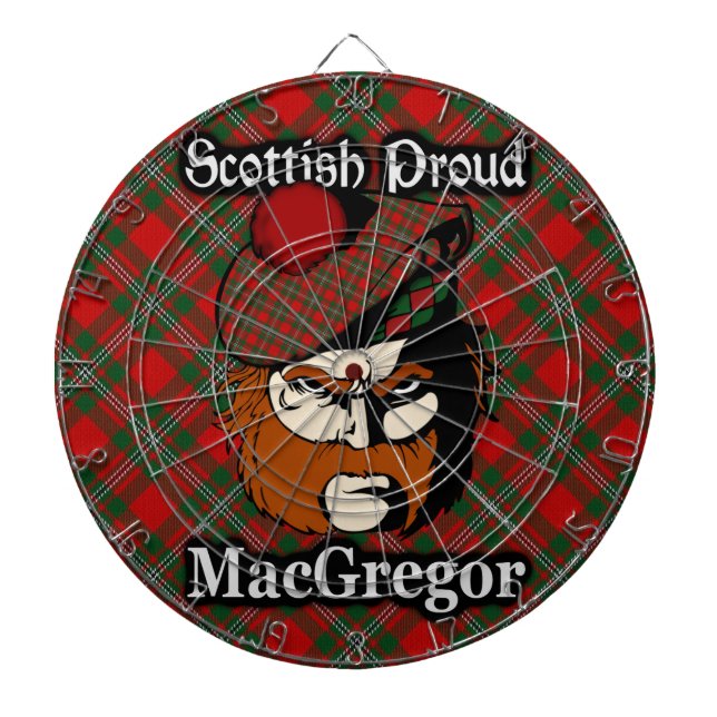 Scottish Clan MacGregor Tartan Dartboard (Front)