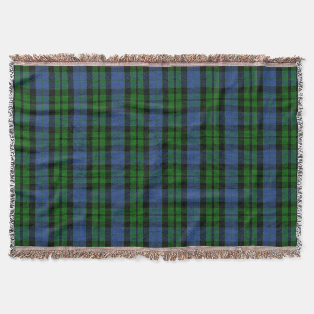Scottish Clan MacKay Tartan Plaid Throw Blanket (Front)