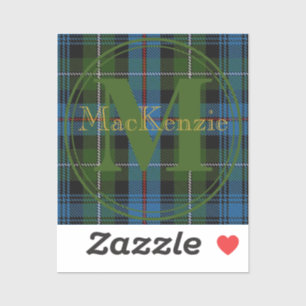 Scottish Clan MacKenzie Tartan Gold Name-Initial