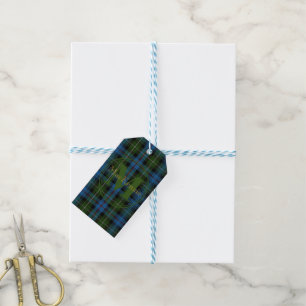 Scottish Clan MacKenzie Tartan Gold Name/Monogram Gift Tags