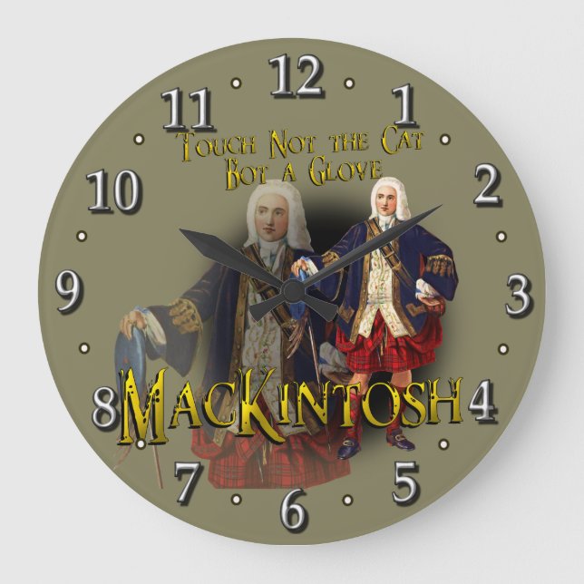 Scottish Clan MacKintosh Tartan Large Clock (Front)