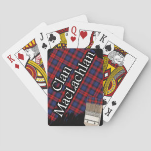 Scottish Clan MacLachlan Tartan Paint Brush Playing Cards