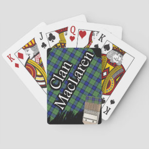Scottish Clan MacLaren Tartan Paint Brush Playing Cards