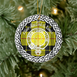 Scottish Clan MacLead Of Lewis Tartan and Crest Ceramic Ornament