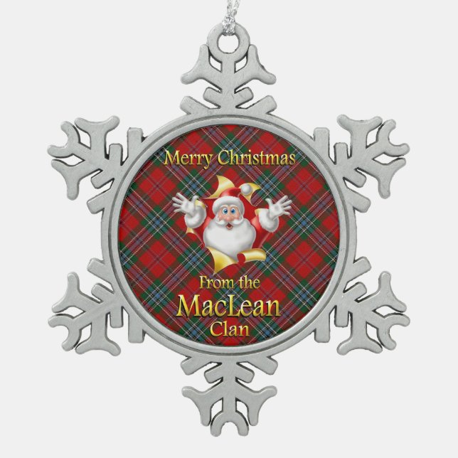 Scottish Clan MacLean Christmas Ornament (Front)