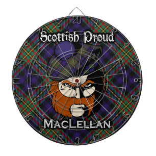 Scottish Clan MacLellan Tartan Dartboard