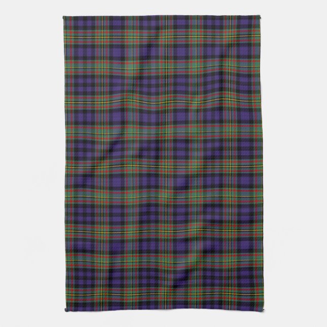 Scottish Clan MacLellan Tartan Plaid Kitchen Towel (Vertical)