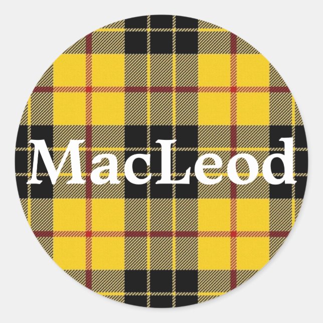 Scottish Clan MacLeod of Lewis Tartan Plaid Classic Round Sticker (Front)