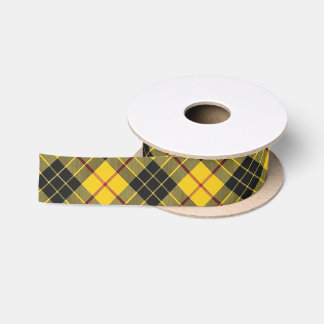 Scottish Clan MacLeod Yellow and Black Tartan Satin Ribbon