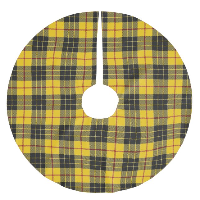 Scottish Clan MacLeod Yellow Black Tartan Brushed Polyester Tree Skirt (Front)