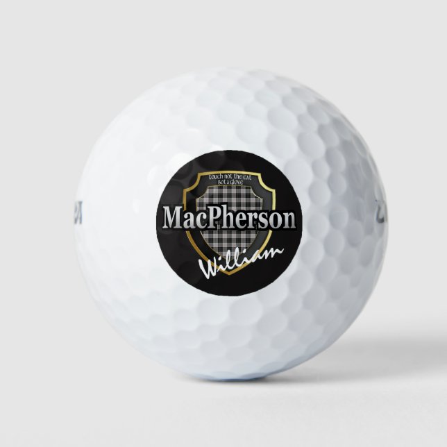 Scottish Clan MacPherson Personalize Your Name Golf Balls (Front)