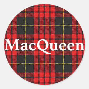 Scottish Clan MacQueen Tartan Plaid Classic Round Sticker
