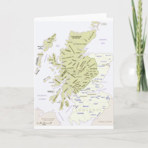 Scottish Clan Map of Scotland Card