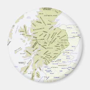 Scottish Clan Map of Scotland Magnet
