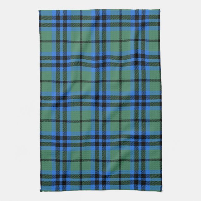 Scottish Clan Marshall Tartan Plaid Kitchen Towel (Vertical)
