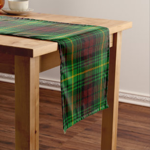 Scottish Clan Martin Tartan Plaid Long Table Runner